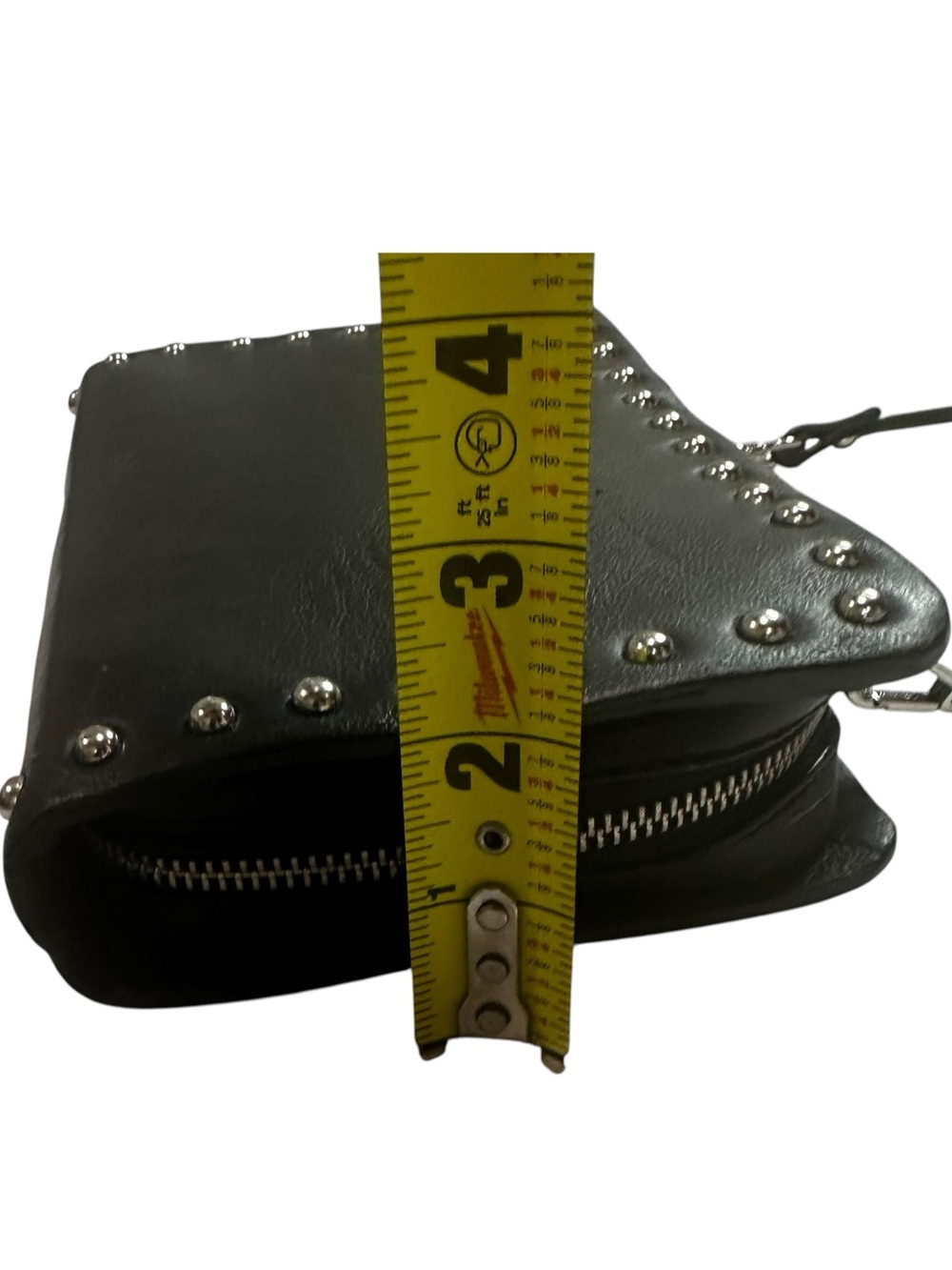 Topshop Black Studded Crossbody Bag Faux Leather Minimalist Shoulder Purse Small - Picture 8 of 9